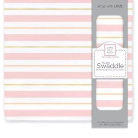 Manta Envolvente Bebé Swaddle Designs Muselina Rosa Rayas