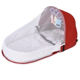 Moisés Cama Portátil Con Mosquitero Rojo