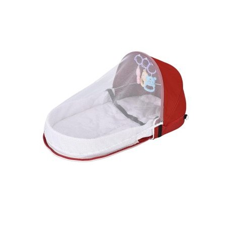 Moisés Cama Portátil Con Mosquitero Rojo