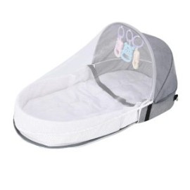 Moisés Cama Portátil Con Mosquitero Gris