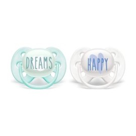 Chupón Para Bebé Ultra Soft Avent 2pz 0-6m Azul Dreams