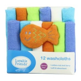 Toallitas Paños Para Bebé Regalo Luvable Friends 12pz Azul