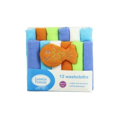 Toallitas Paños Para Bebé Regalo Luvable Friends 12pz Azul