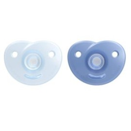 Chupón Soothie Avent 0-3m 2pz Azul Corazón