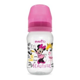 Biberón Evenflo Disney Cuello Ancho 9oz 1pz Rosa