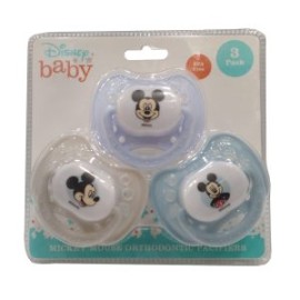 Chupón Ortodóntico Disney Baby Mickie 3pz Azul Gris