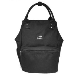 Pañalera Tipo Mochila O Bolso Pappo Gear Negra Forro Gris