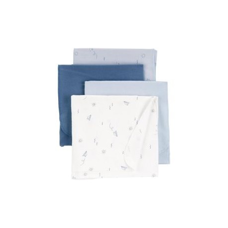 Manta De Franela Carters 4pz Azul