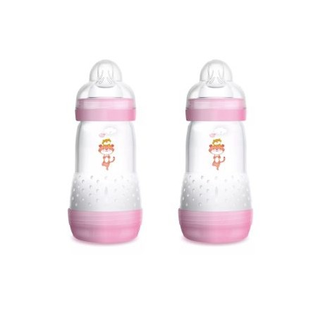 Biberón Mam Easy Start Anticólicos 9oz 2pz Rosa Tigre