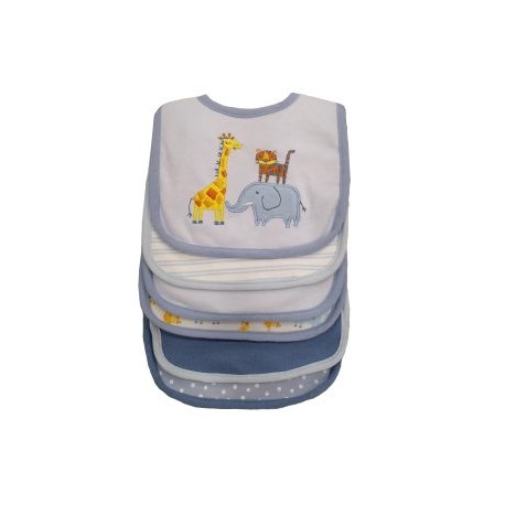 Babero Impermeable Little Me 6pz Azul Jirafa