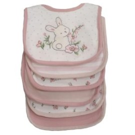 Babero Impermeable Little Me 6pz Peach Bunny