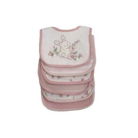 Babero Impermeable Little Me 6pz Peach Bunny