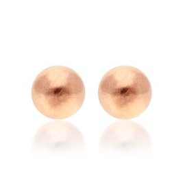 Aretes Broquel Oro 14k Rosa Bola Mediana Stellina Bebé