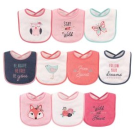 Babero De Tela Hudson Baby 10pz Girl Fox