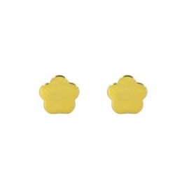 Aretes Flor Oro 14k Lisa Stellina Bebés